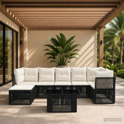 vidaXL Tuinbankenset 8 st Zwart poly rattan
