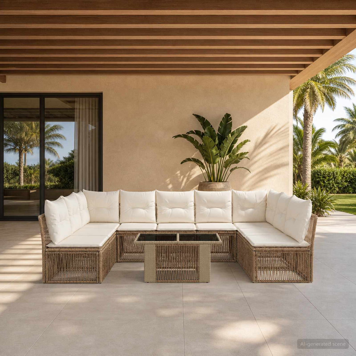 vidaXL Tuinbankenset 10 st Zwart poly rattan