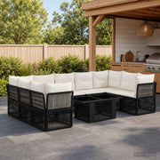 vidaXL Tuinbankenset 10 st Zwart poly rattan