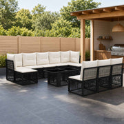vidaXL Tuinbankenset 11 st Zwart poly rattan