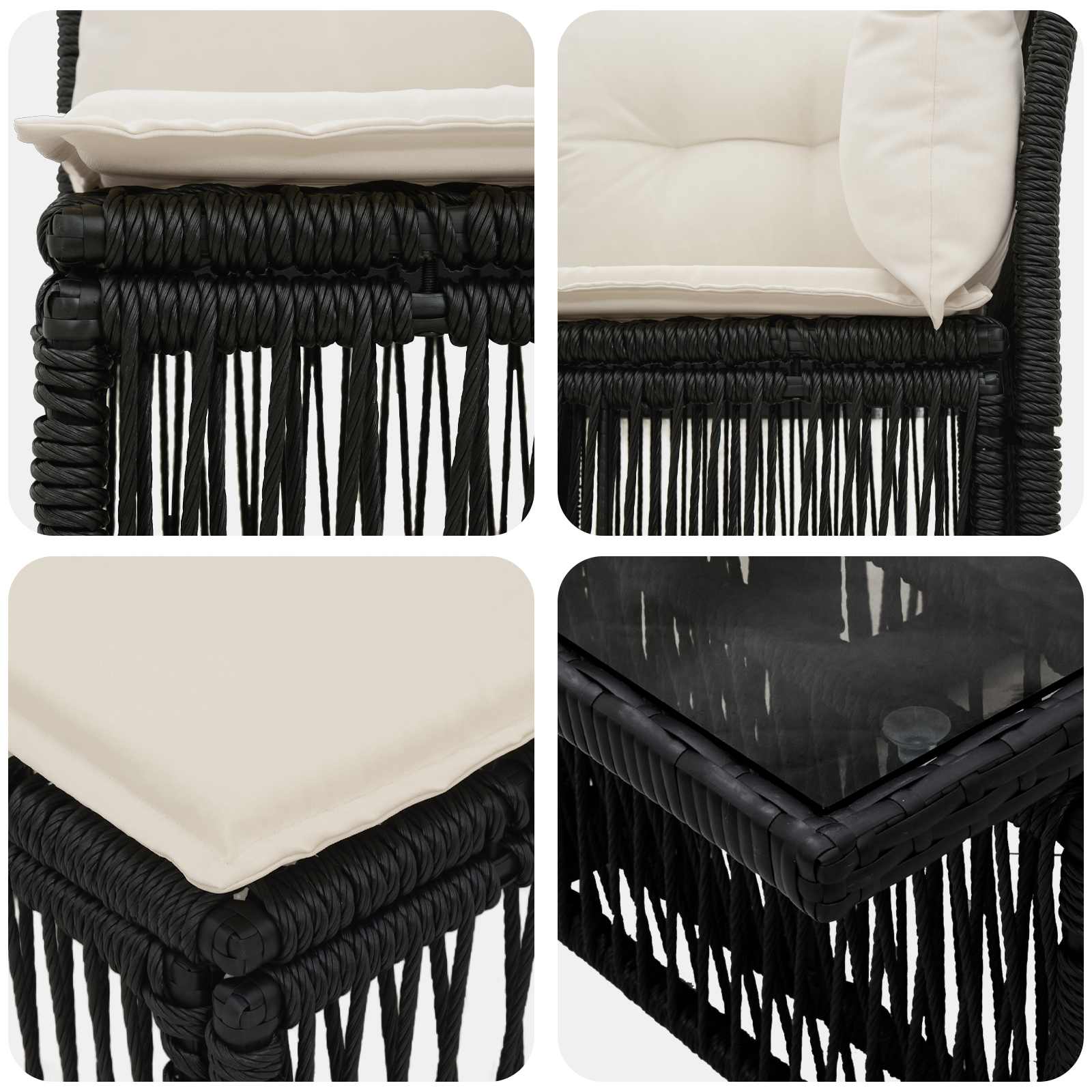 vidaXL Tuinbankenset 13 pcs poly rattan