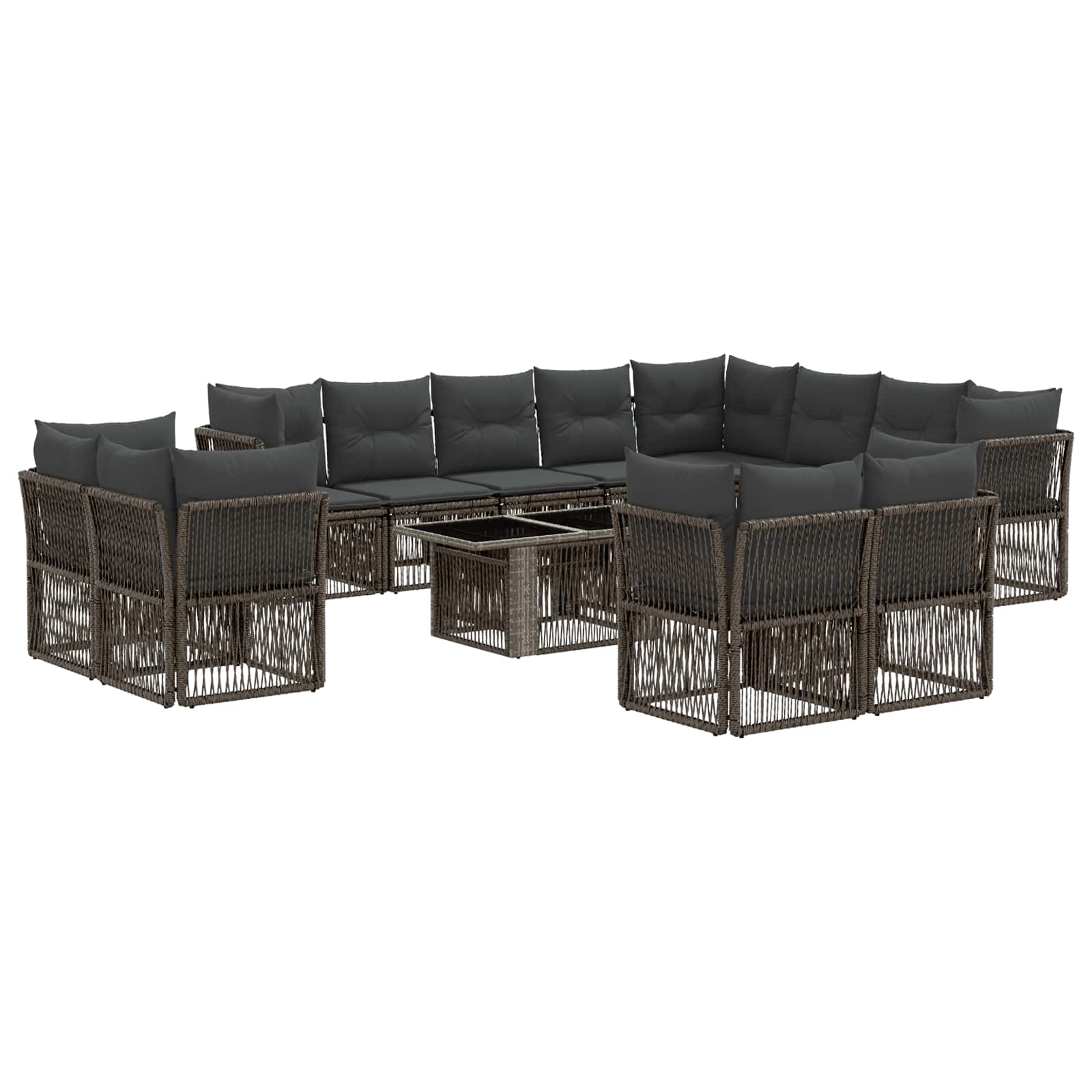 vidaXL Tuinbankenset 13 pcs poly rattan