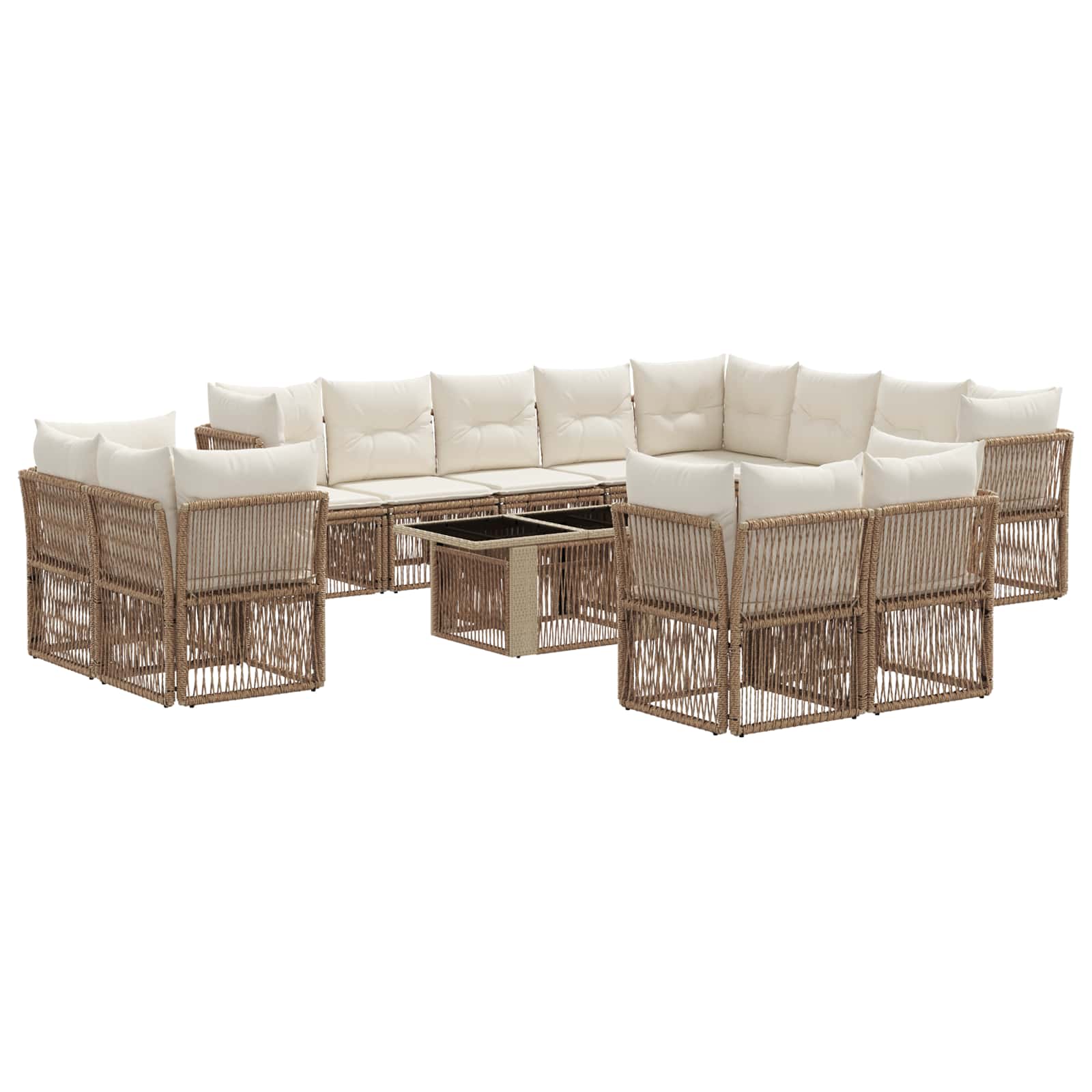 vidaXL Tuinbankenset 13 pcs poly rattan