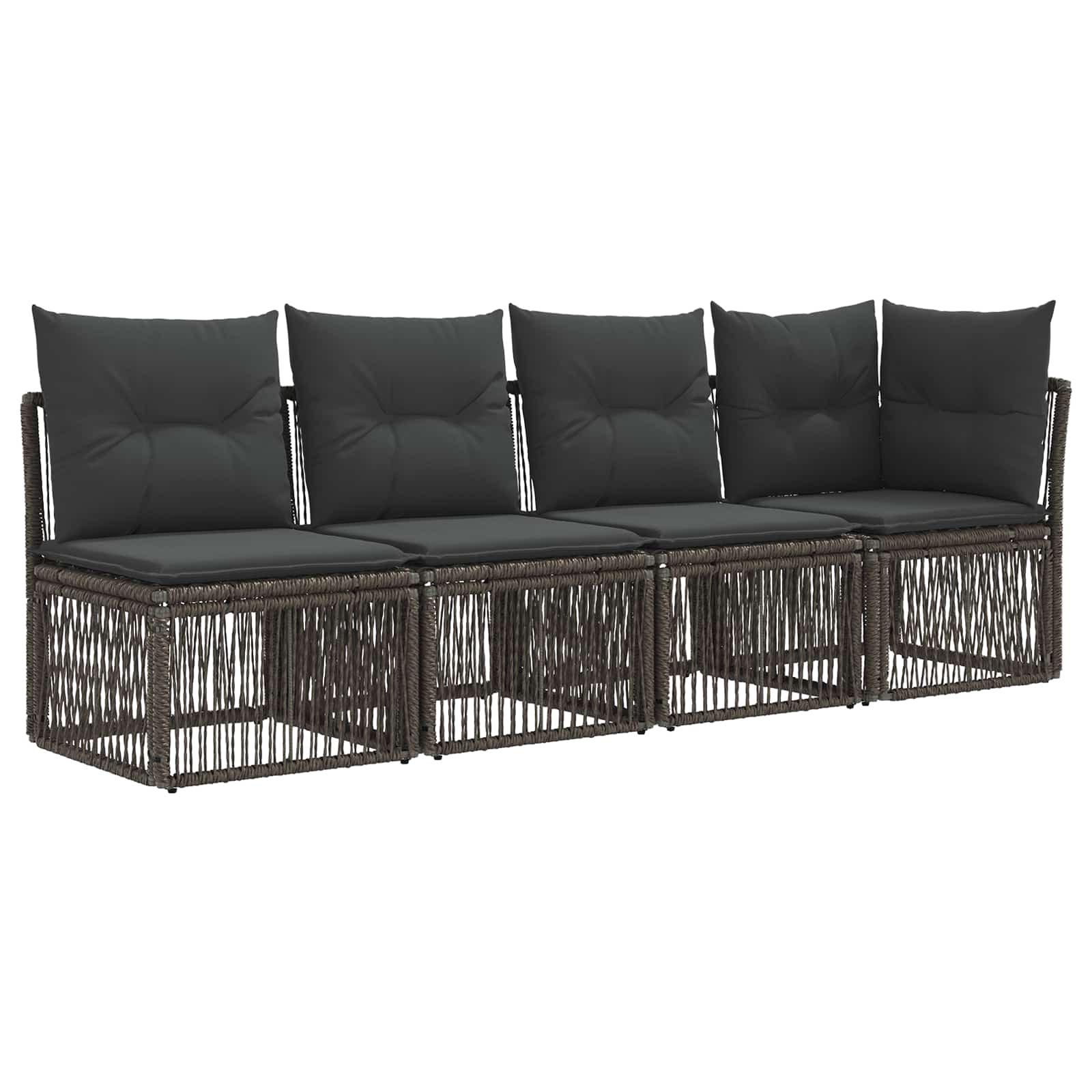 vidaXL Tuinbankenset 14 st Zwart poly rattan