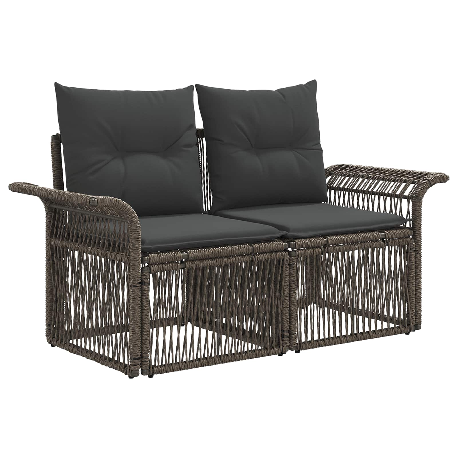 vidaXL Tuinbankenset 4 st Zwart en Cream Wit poly rattan