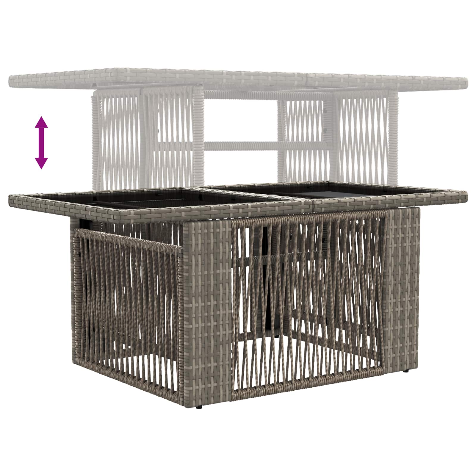 vidaXL Tuinbankenset 5 st Zwart en Cream Wit poly rattan