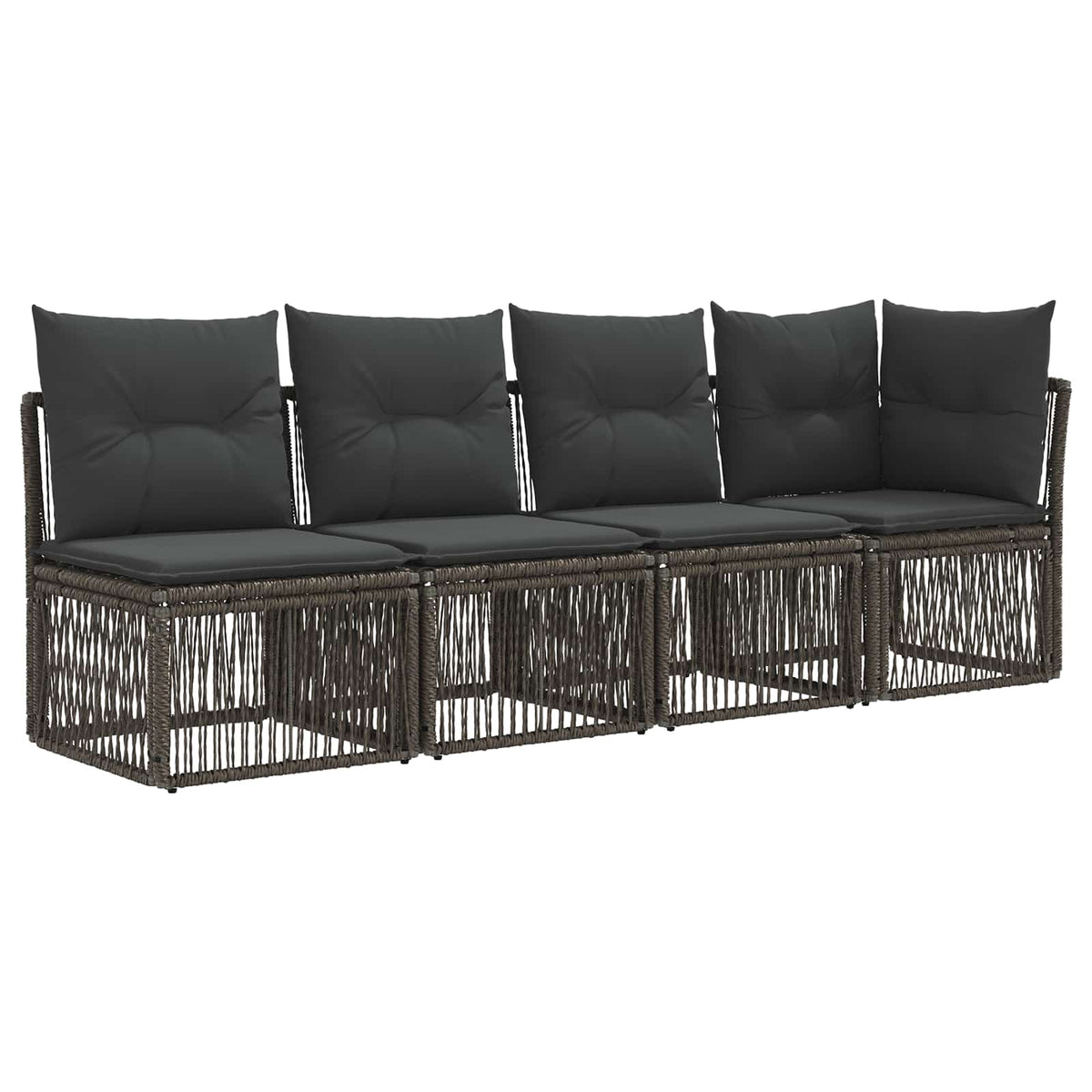 vidaXL Tuinbankenset 9 st Zwart en Cream Wit poly rattan