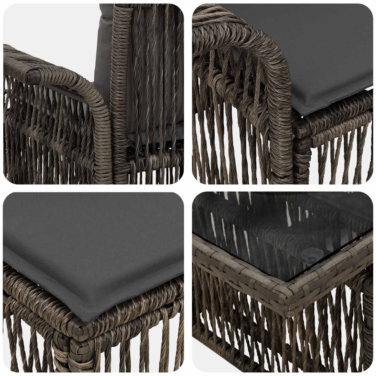 vidaXL Tuinbankenset 13 st Zwart en Cream Wit poly rattan