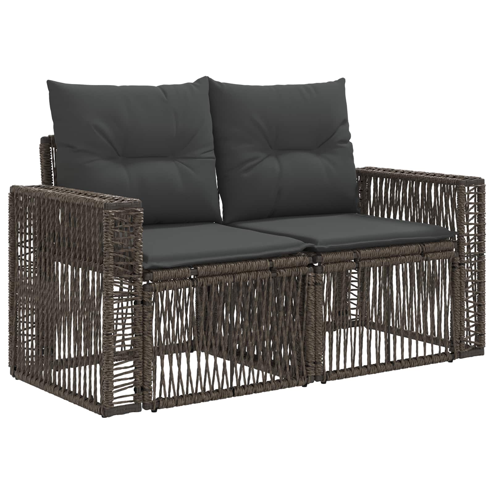 vidaXL Tuinbankenset 7 st Zwart en Cream Wit poly rattan