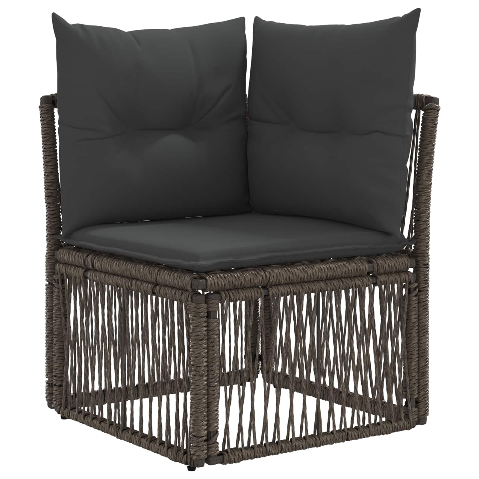 vidaXL Tuinbankenset 9 st Zwart en Cream Wit poly rattan