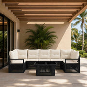vidaXL Tuinbankenset 8 st Zwart en Cream Wit poly rattan