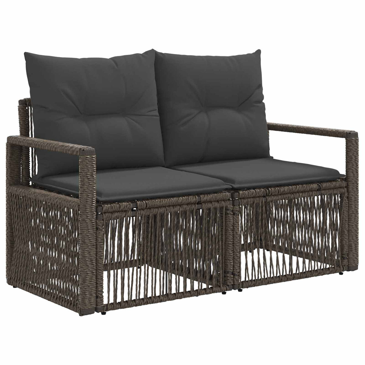 vidaXL Tuinbankenset 8 st Zwart en Cream Wit poly rattan