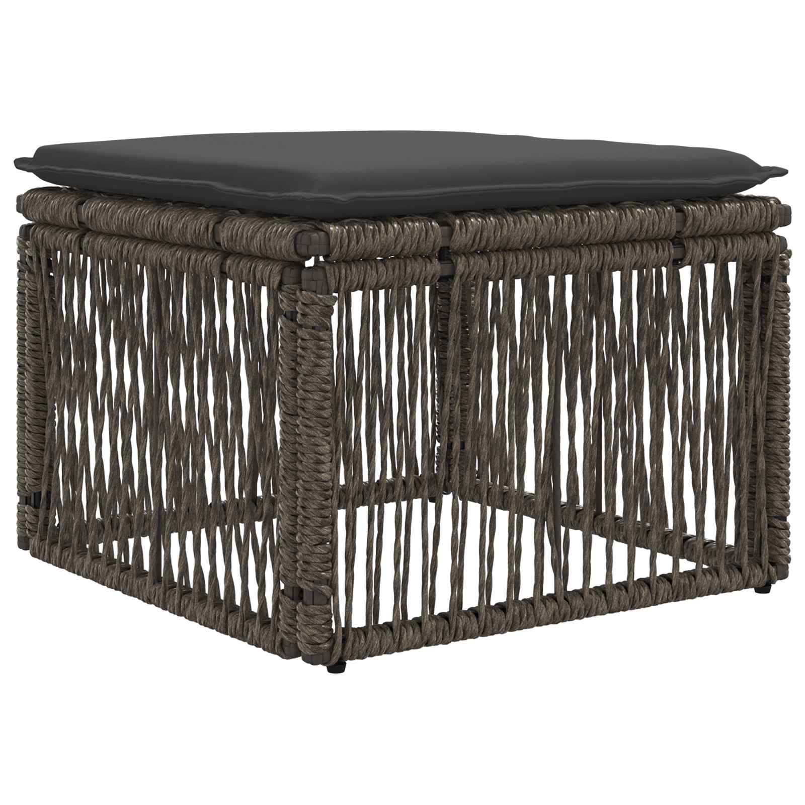 vidaXL Tuinbankenset 7 st Zwart en Cream Wit poly rattan