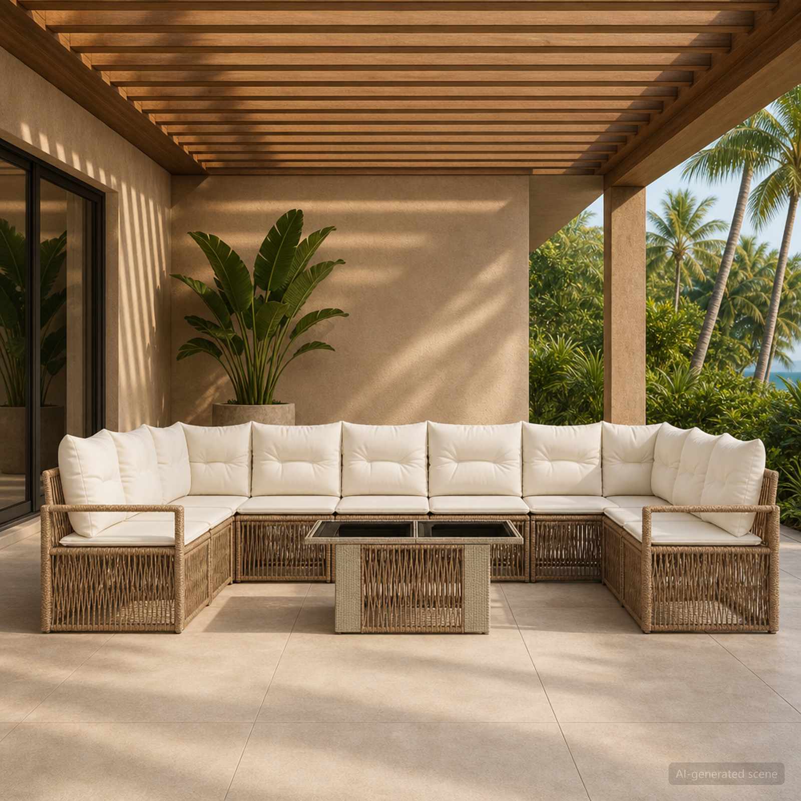 vidaXL Tuinbankenset 11 st Zwart en Cream Wit poly rattan
