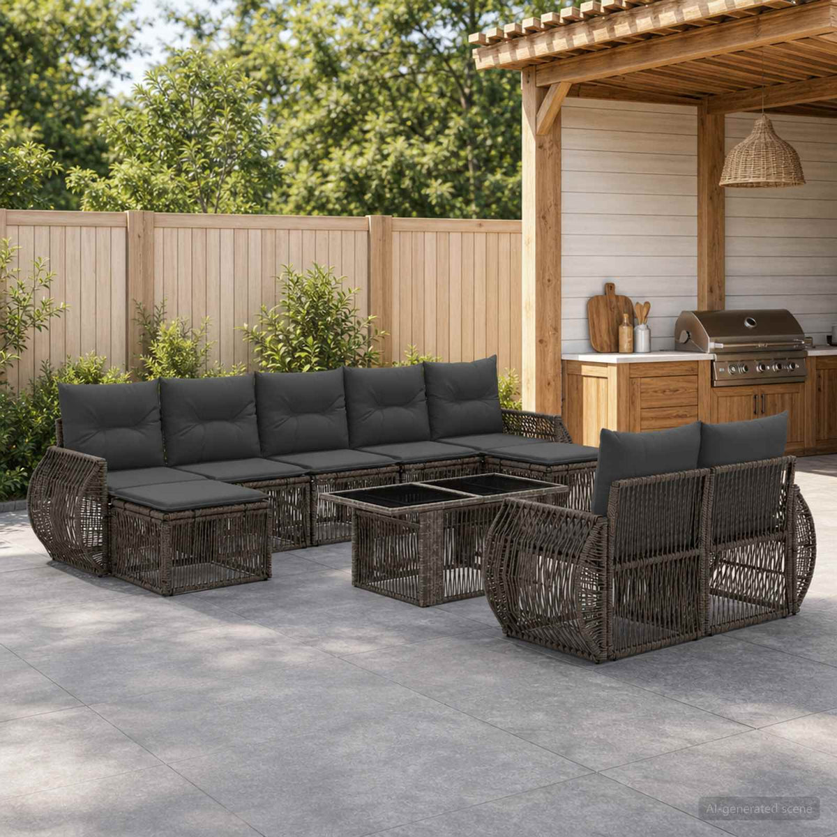vidaXL Tuinbankenset 10 st Zwart en Cream Wit poly rattan