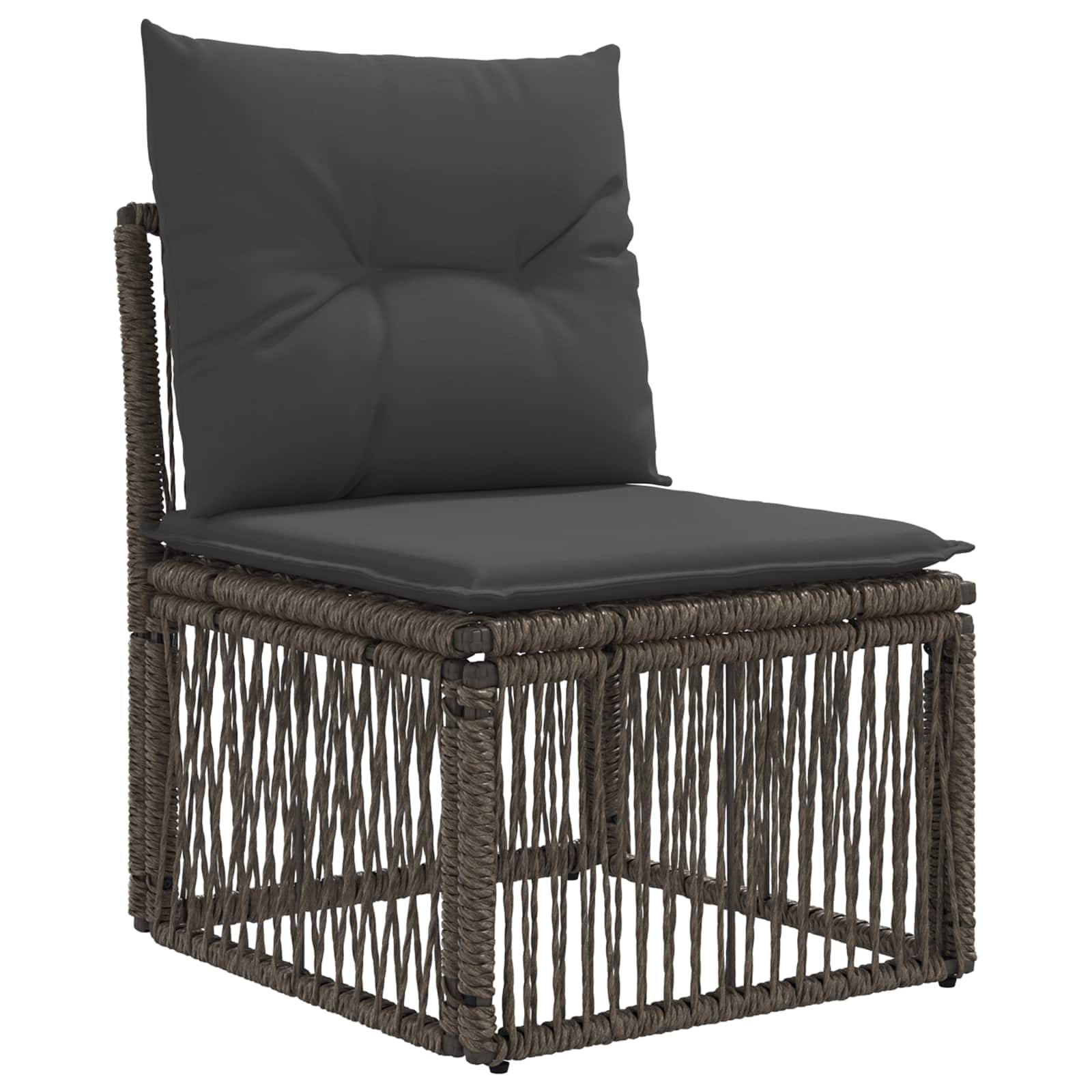 vidaXL Tuinbankenset 14 st Zwart en Cream Wit poly rattan