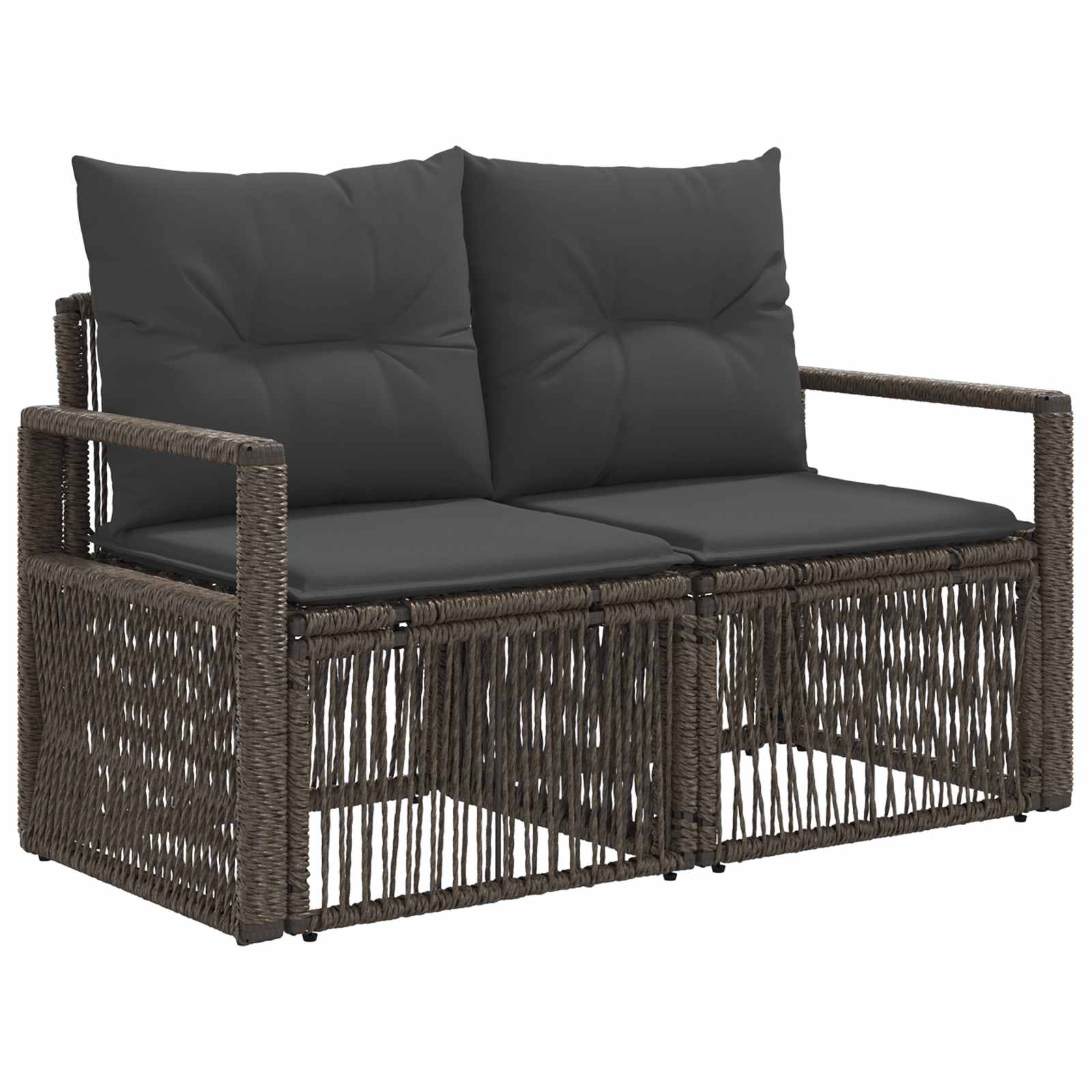 vidaXL Tuinbankenset 13 st Zwart en Cream Wit poly rattan