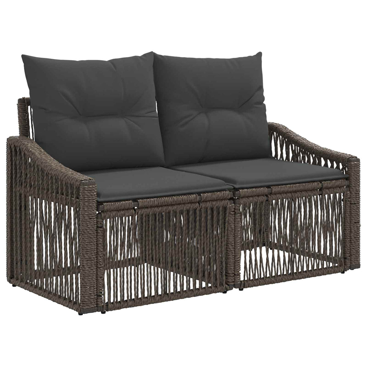 vidaXL Tuinbankenset 9 st Zwart en Cream Wit poly rattan