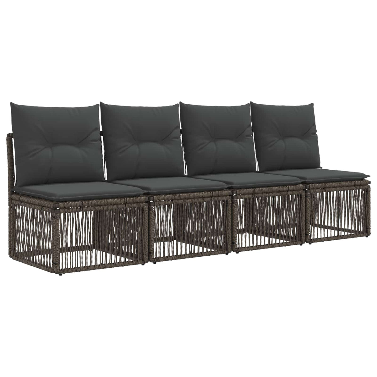 vidaXL Tuinbankenset 9 st Zwart en Cream Wit poly rattan