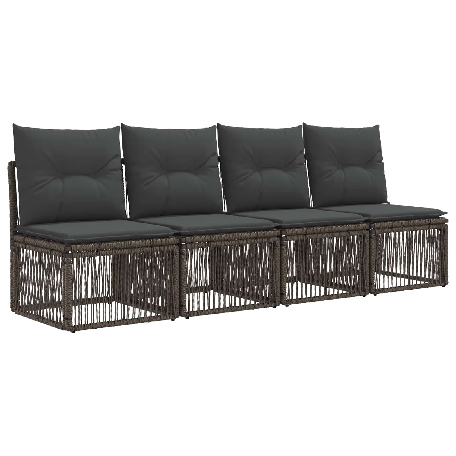 vidaXL Tuinbankenset 10 st Zwart en Cream Wit poly rattan