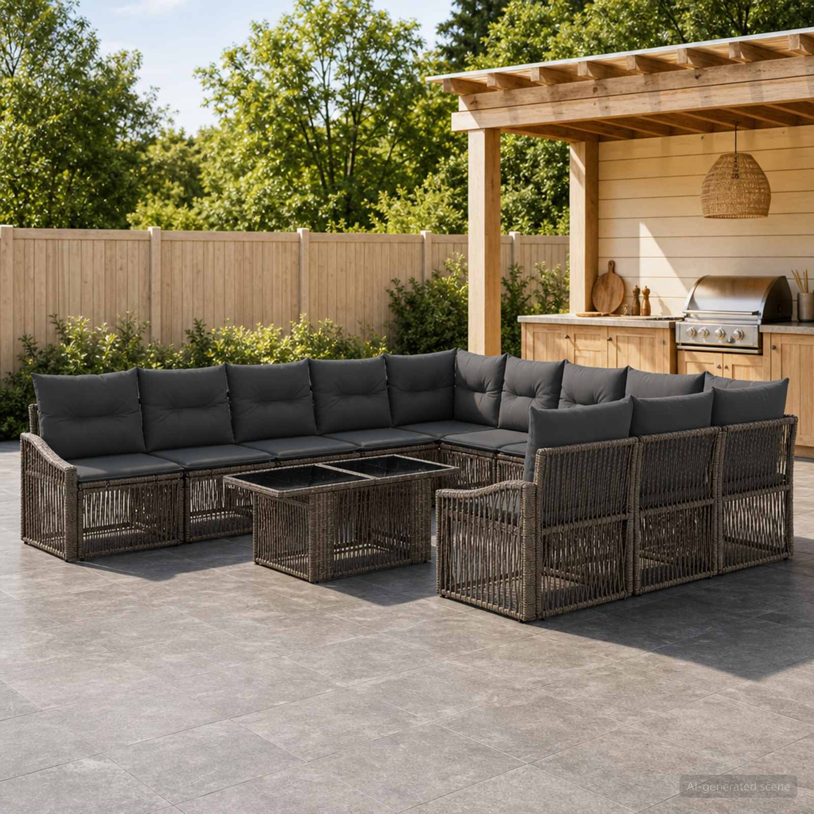 vidaXL Tuinbankenset 12 st Zwart en Cream Wit poly rattan