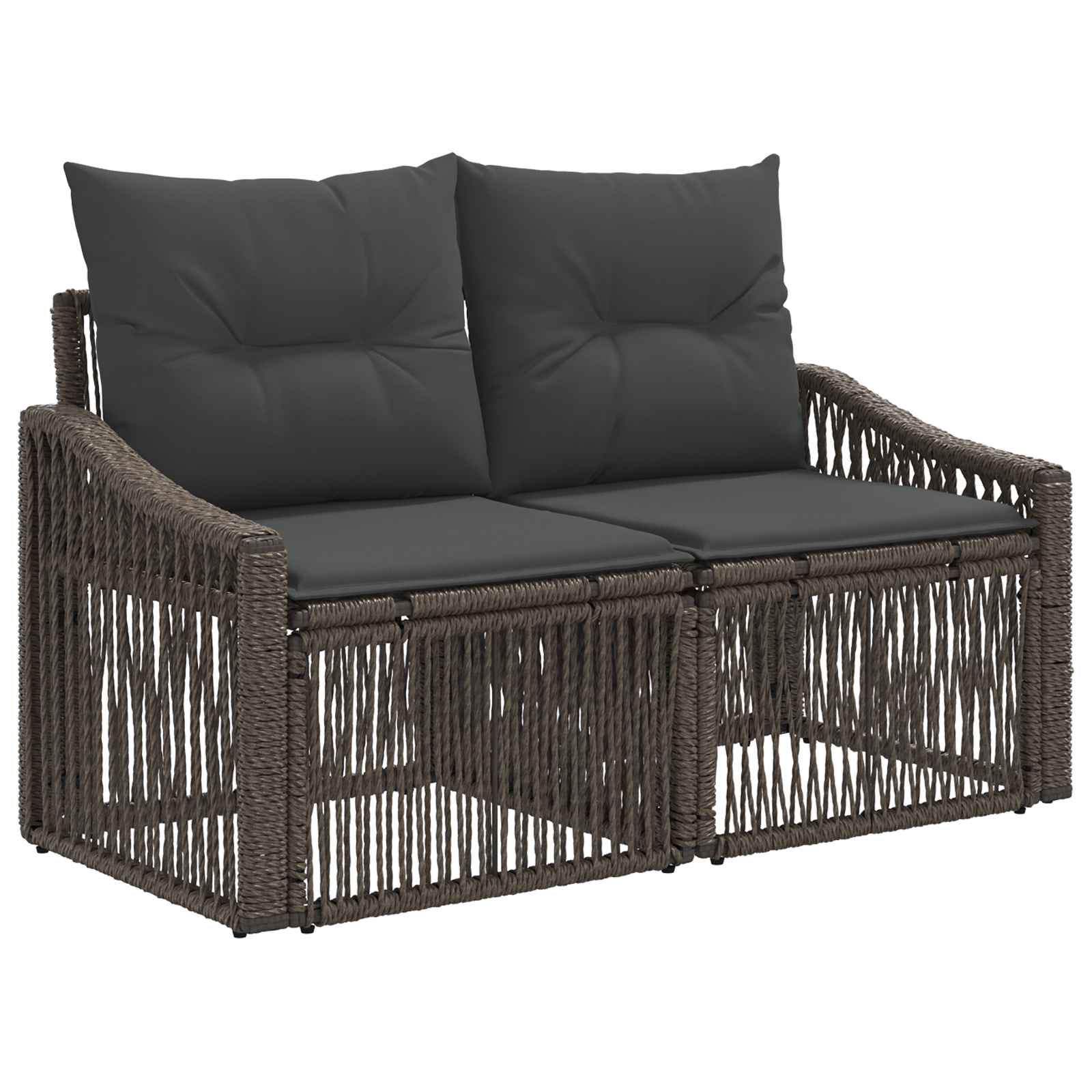 vidaXL Tuinbankenset 13 st Zwart en Cream Wit poly rattan