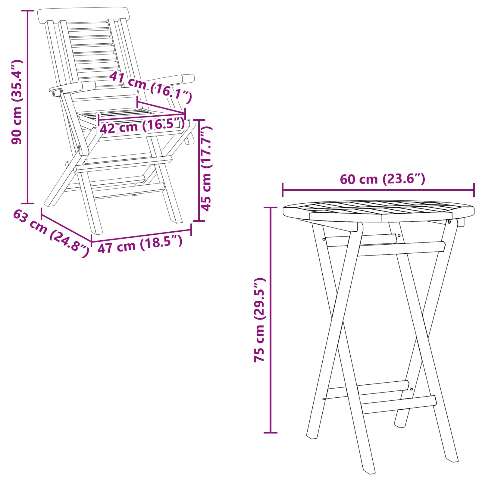 vidaXL Tuinset 3 st Bruin Massief Teak Hout
