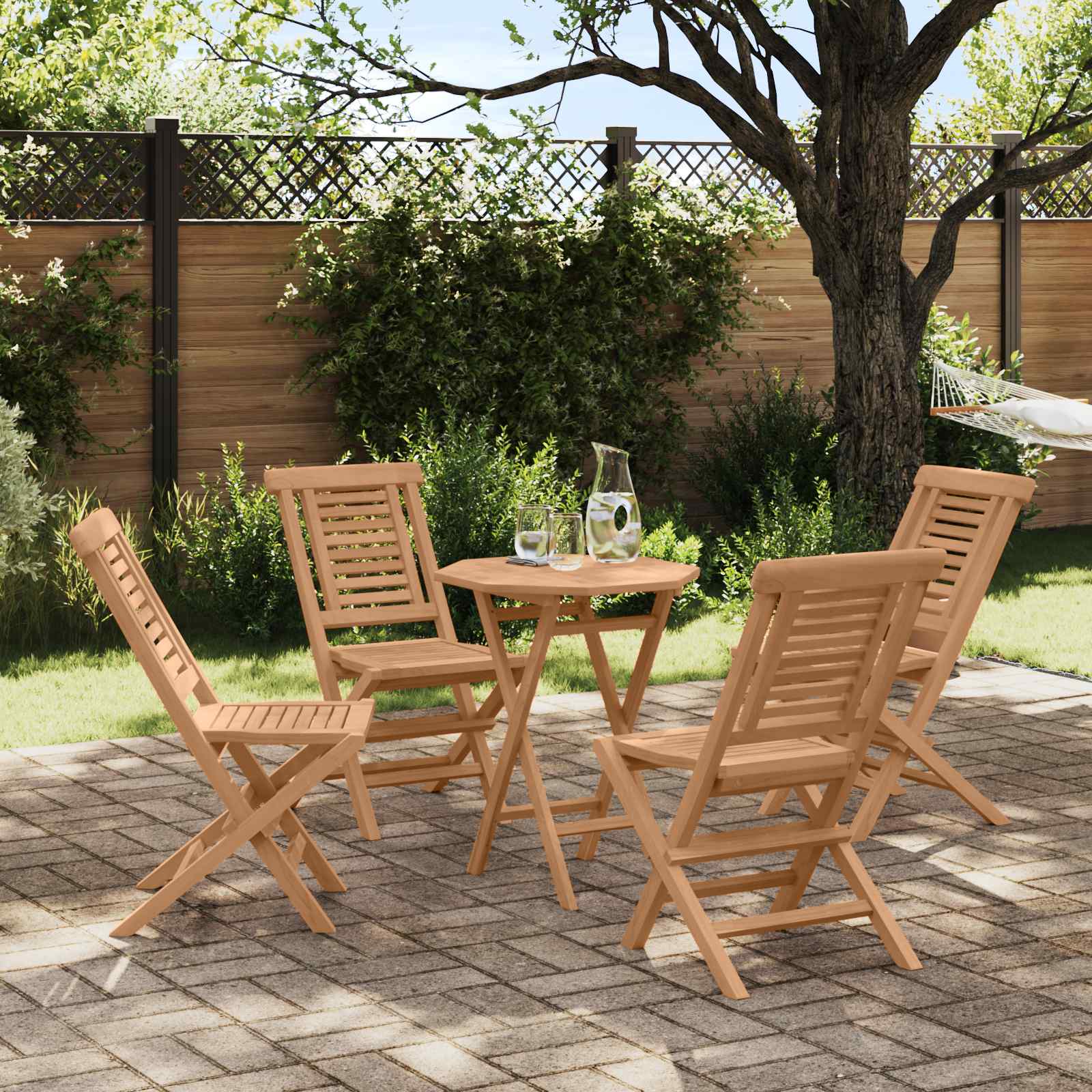 vidaXL Tuinset 3 st Bruin Massief Teak Hout