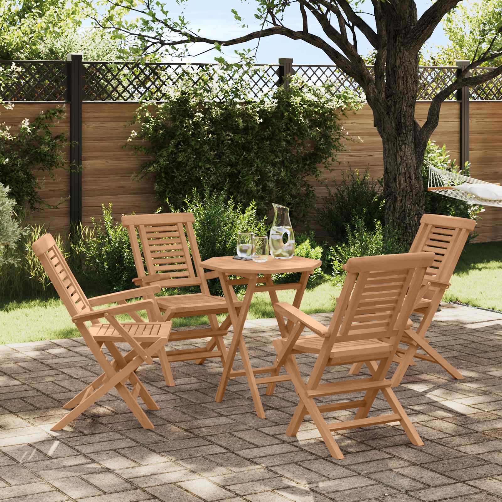 vidaXL Tuinset 3 st Bruin Massief Teak Hout