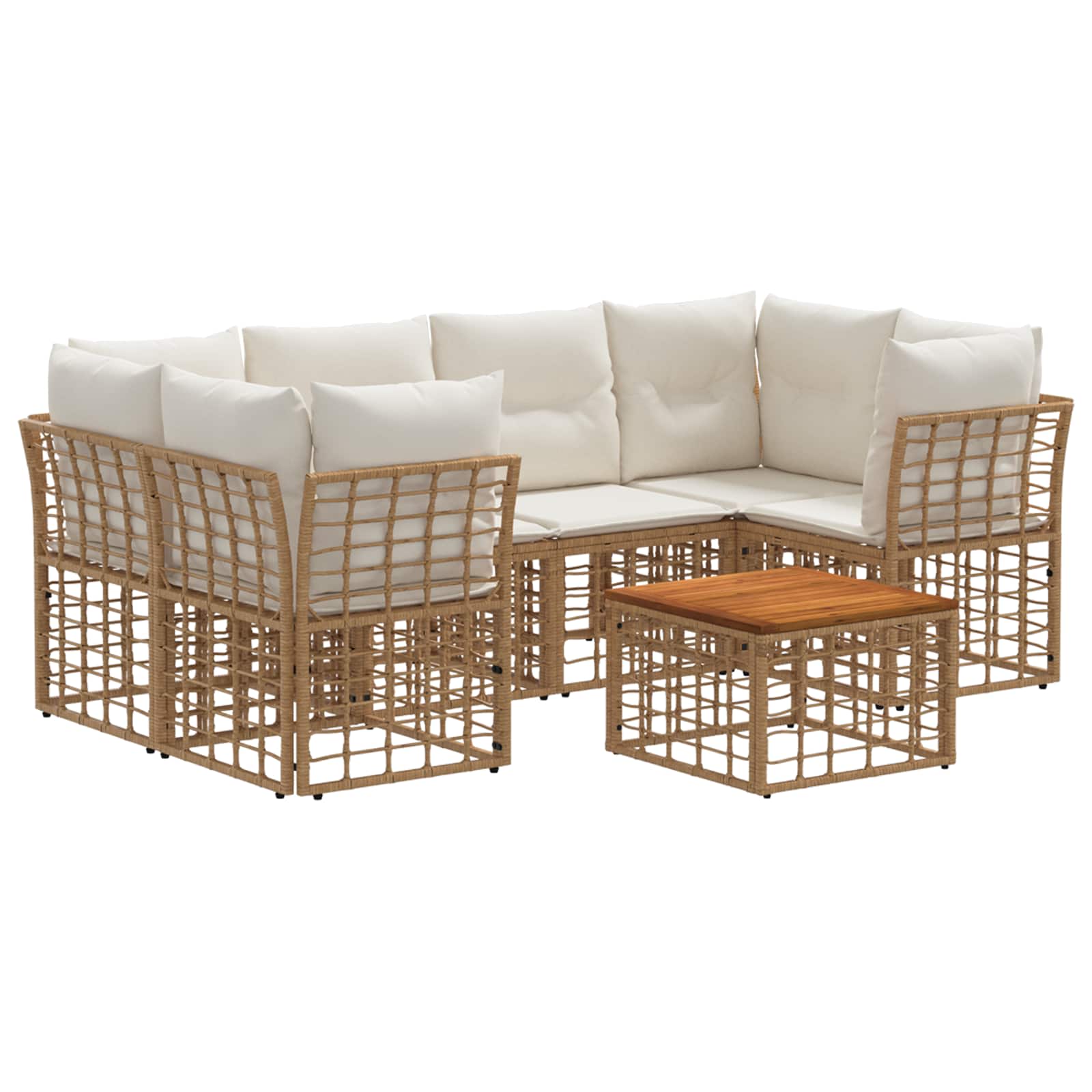 vidaXL Buiten bankenset 7 st Zwart en Donkergrijs poly rattan