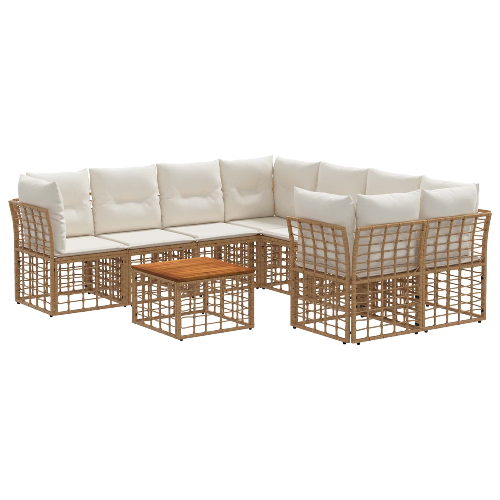 vidaXL Buiten bankenset 9 st Zwart en Donkergrijs poly rattan