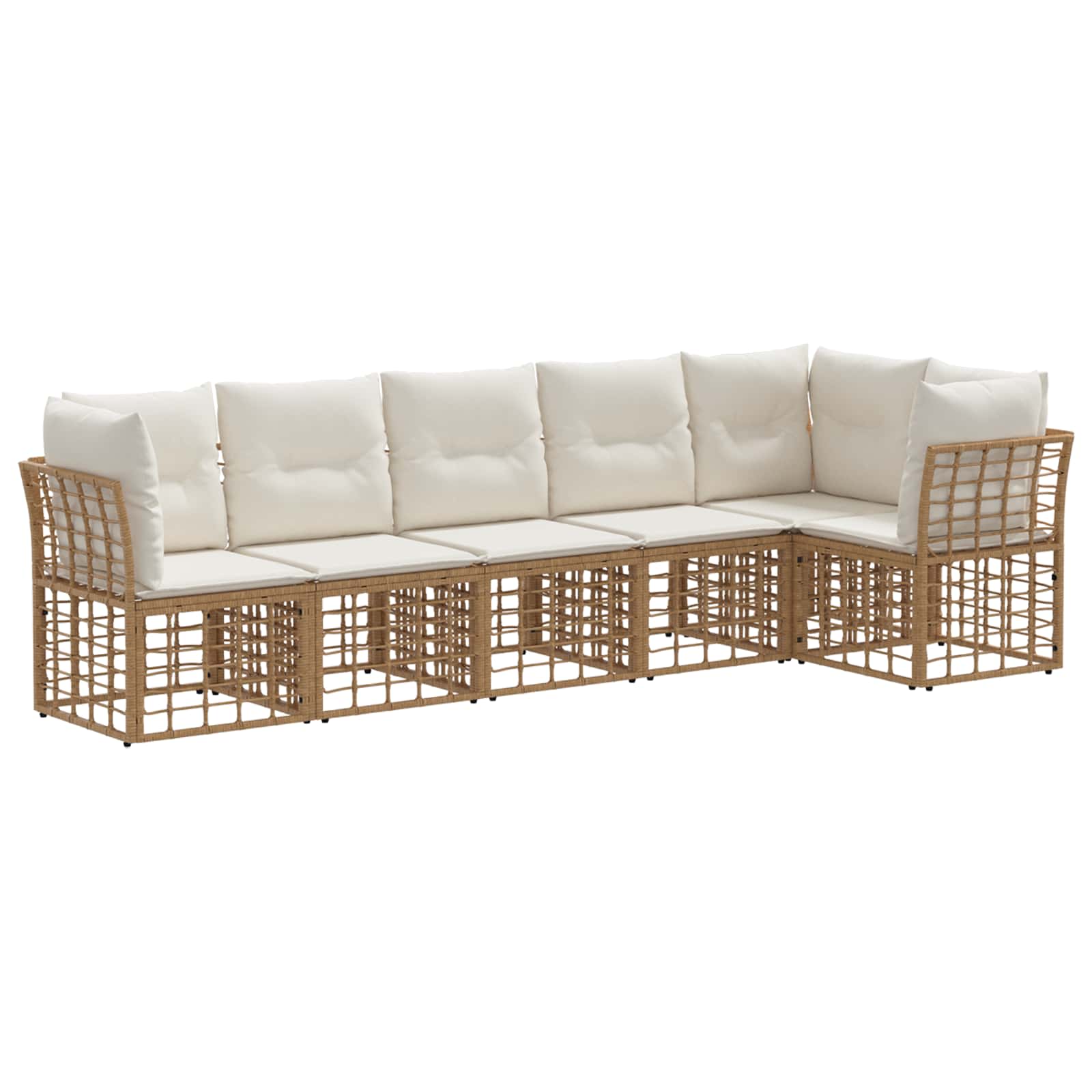 vidaXL Tuinbankenset 6 pcs Zwart poly rattan