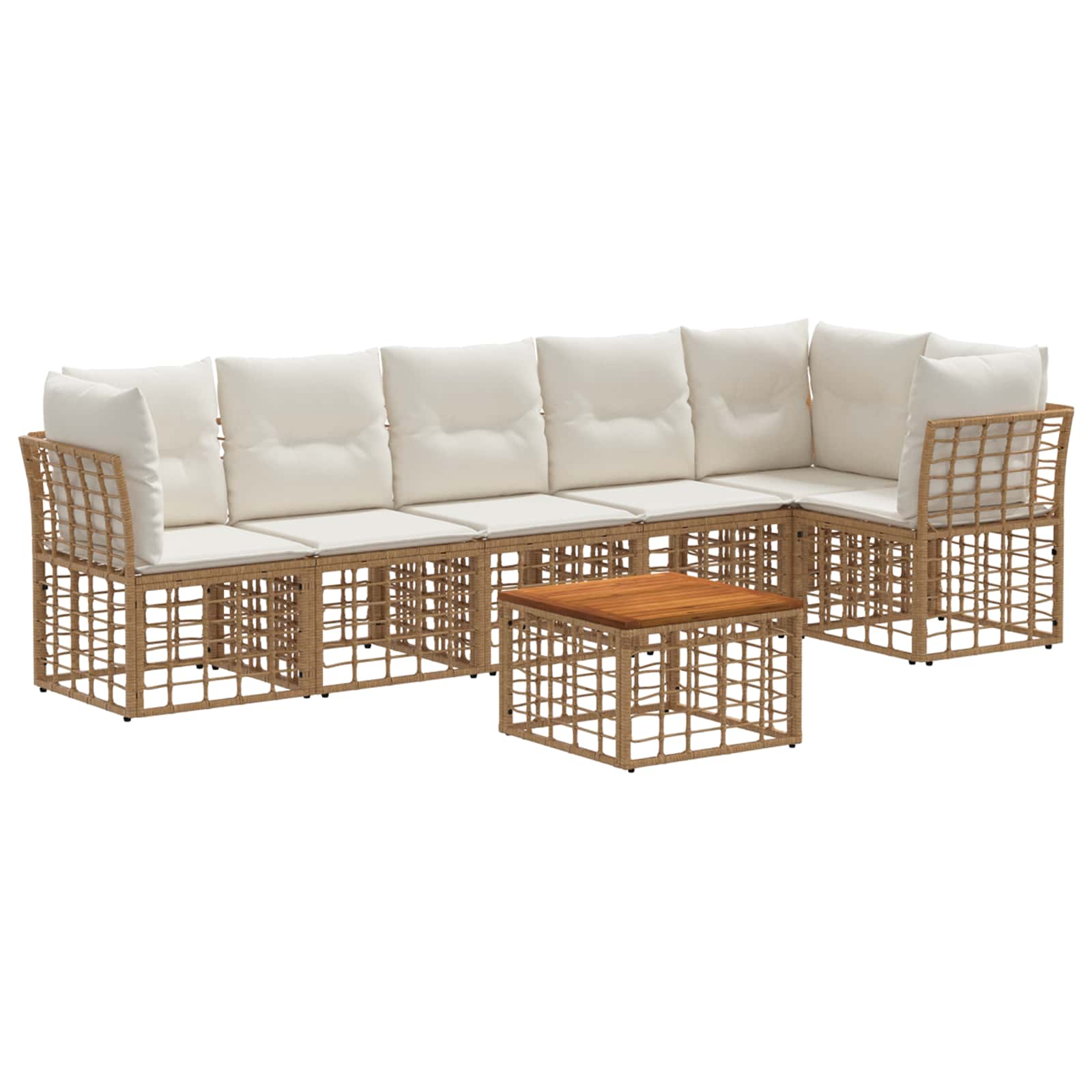 vidaXL Tuinbankenset 6 pcs Zwart poly rattan