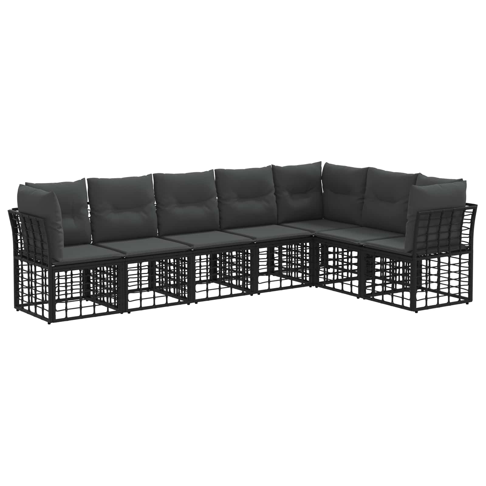 vidaXL Buiten bankenset Zwart Polyester