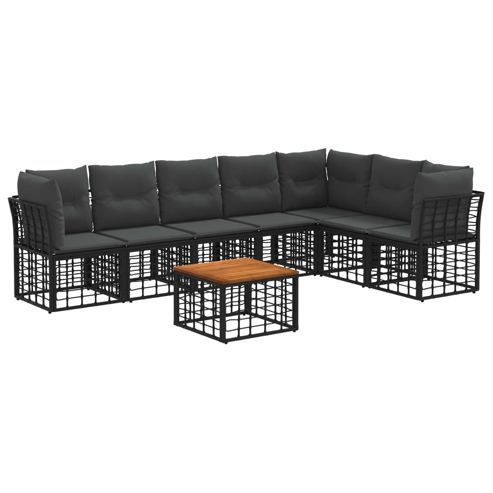 vidaXL Buiten bankenset Zwart Polyester