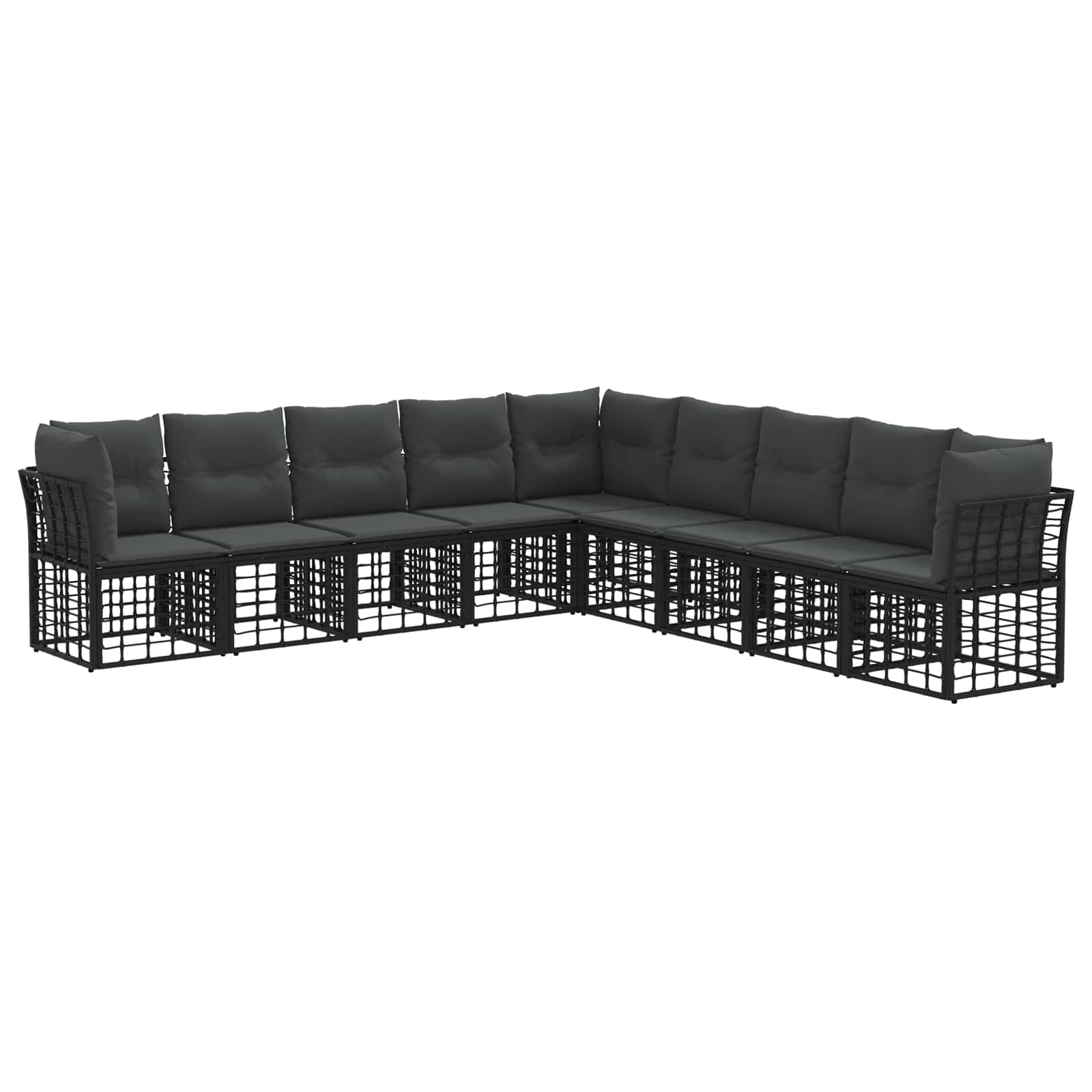 vidaXL Buiten bankenset Zwart Polyester