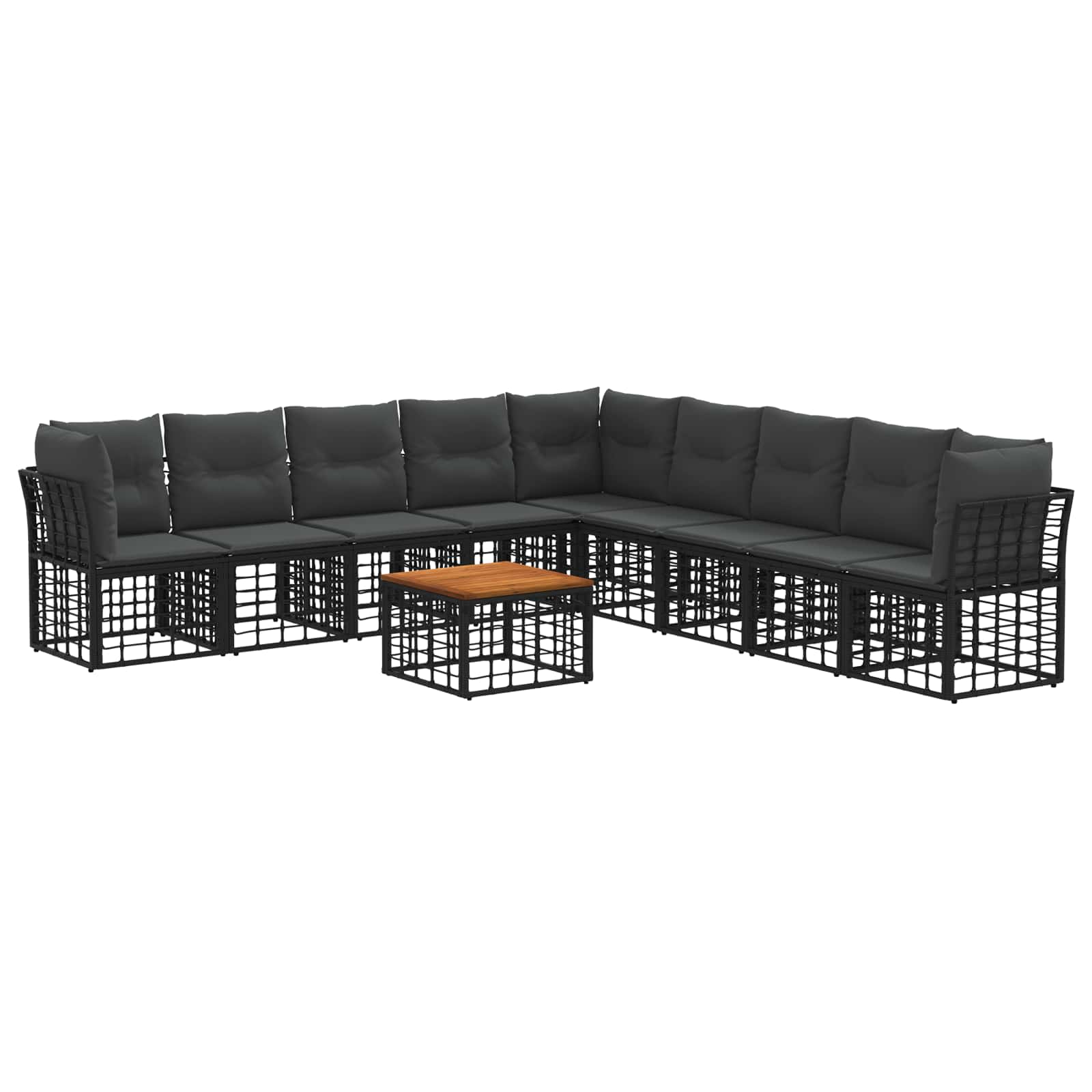 vidaXL Buiten bankenset Zwart Polyester