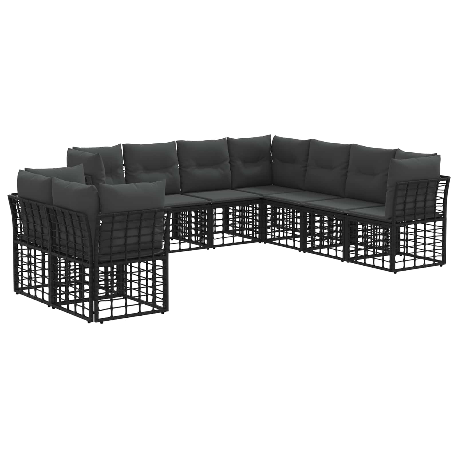vidaXL Buiten bankenset Zwart Polyester