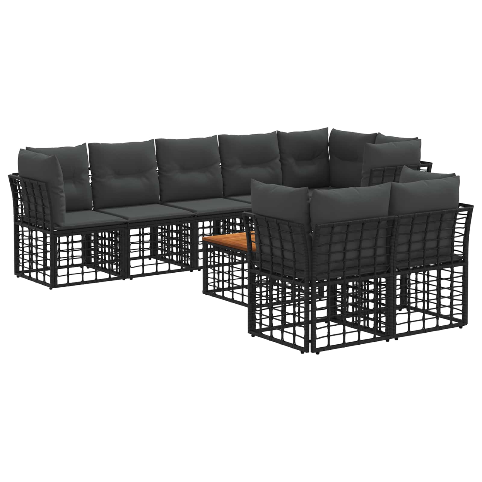vidaXL Buiten bankenset Zwart Polyester