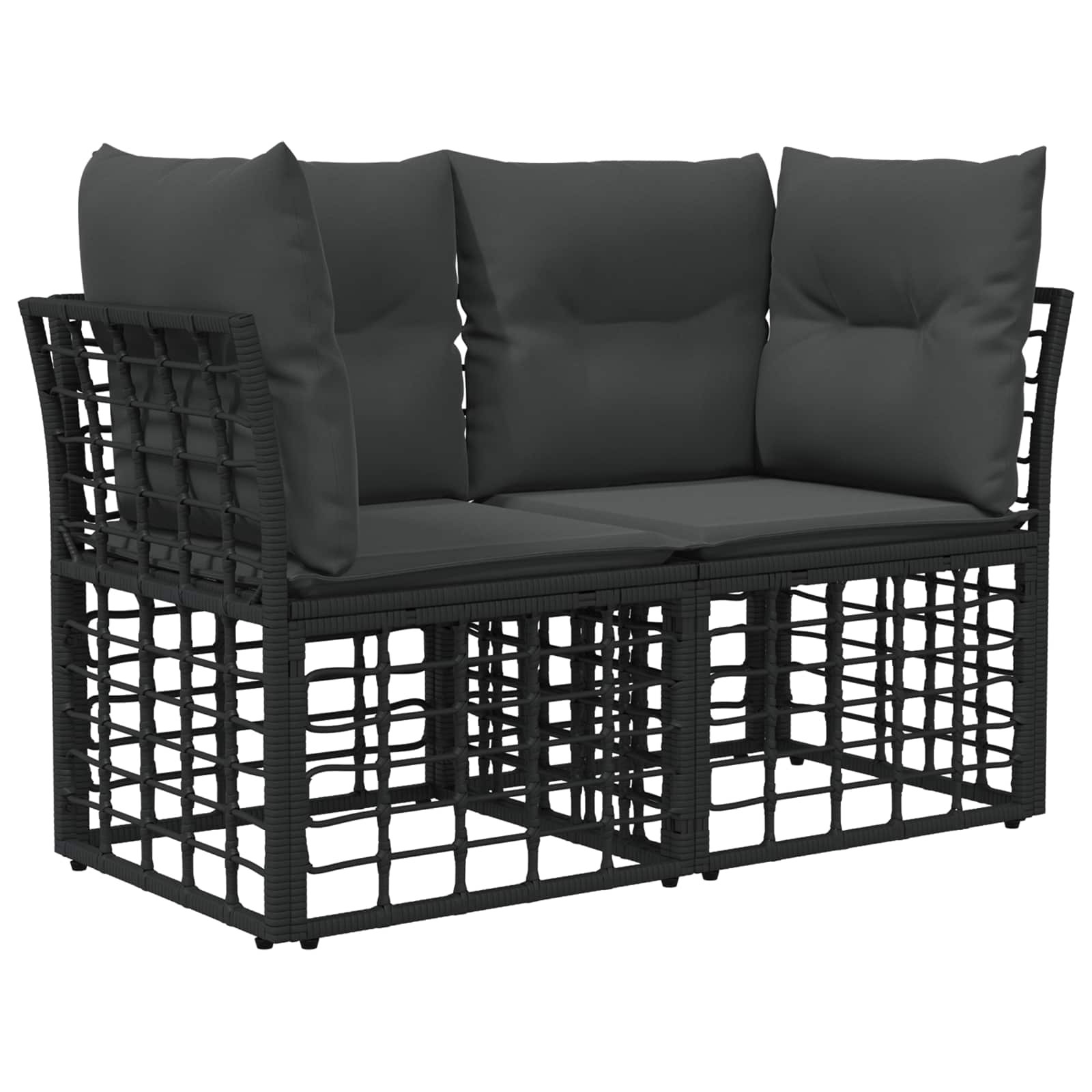 vidaXL Buiten bankenset Zwart Polyester