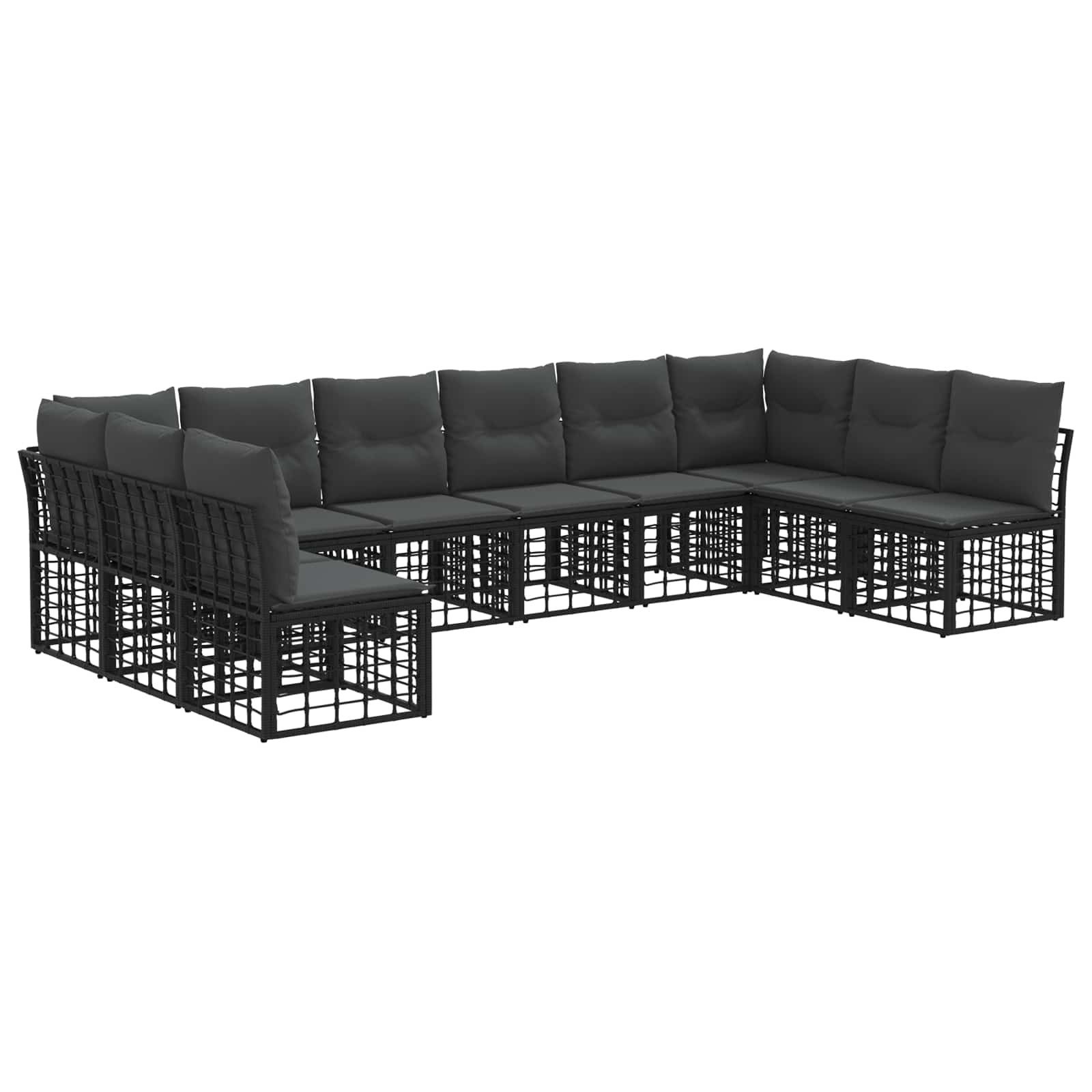 vidaXL Buiten bankenset Zwart Polyester