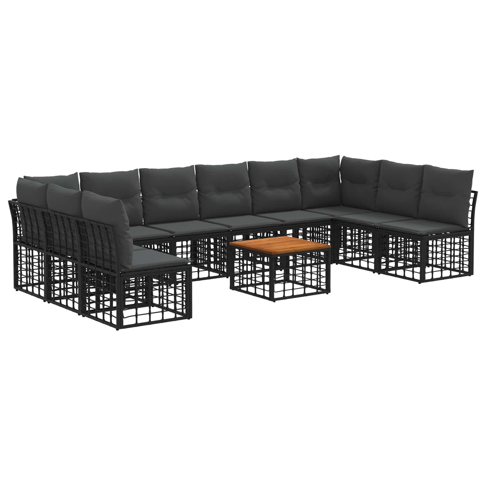 vidaXL Buiten bankenset Zwart Polyester