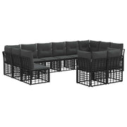 vidaXL Buiten bankenset Zwart en Donkergrijs Polyester