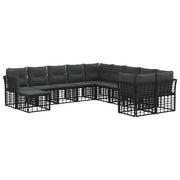 vidaXL Buiten bankenset 11 pcs Zwart en Donkergrijs Polyester