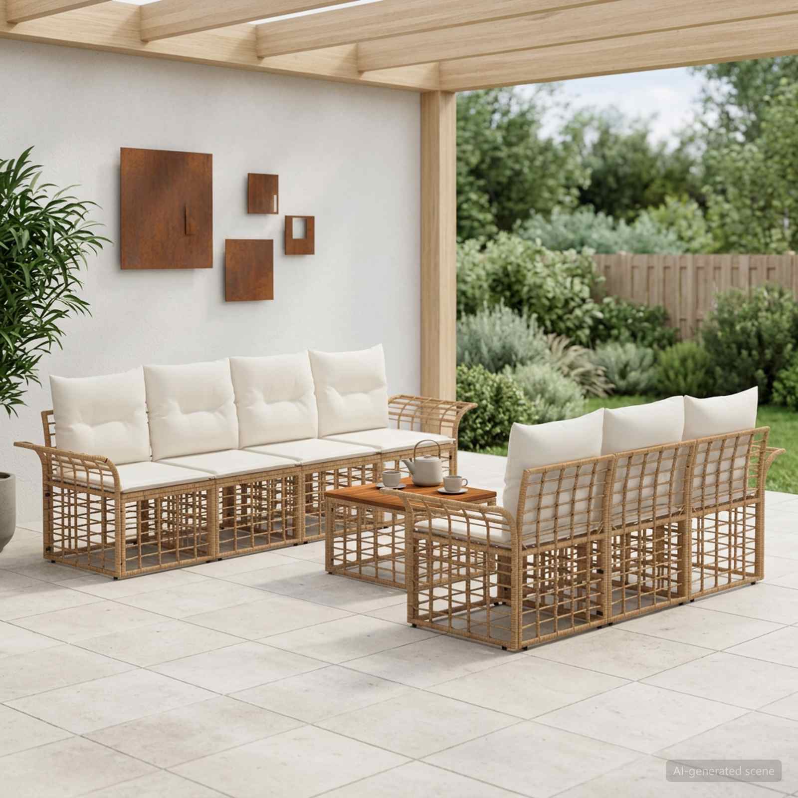 vidaXL Buiten bankenset 8 st Zwart en Donkergrijs poly rattan