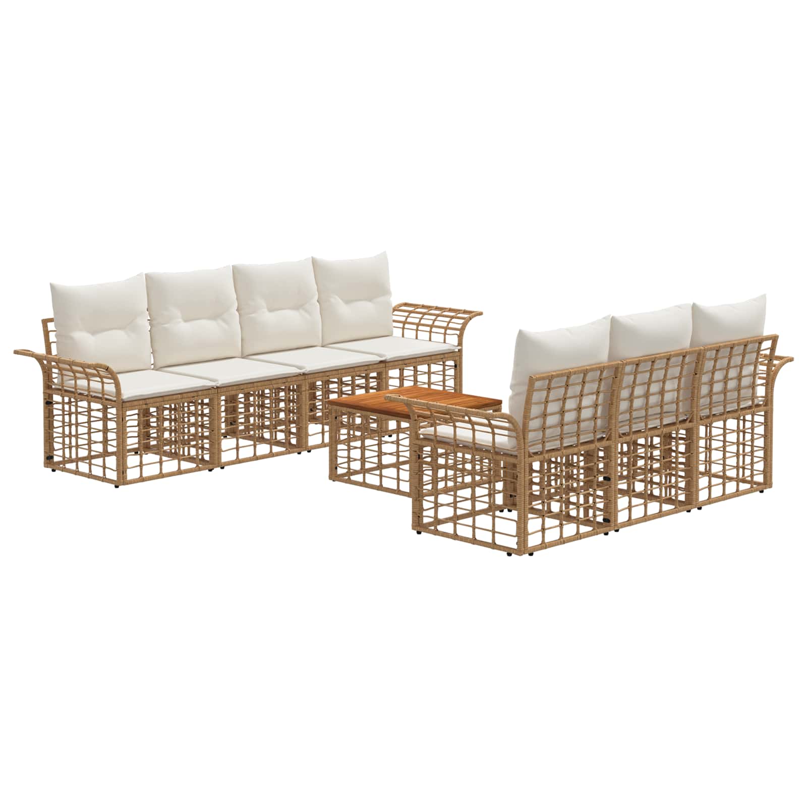 vidaXL Buiten bankenset 8 st Zwart en Donkergrijs poly rattan