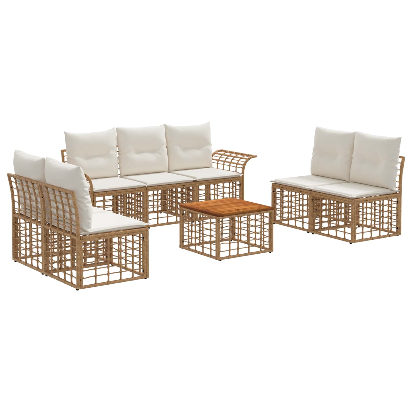 vidaXL Buiten bankenset 7 pcs Zwart en Donkergrijs Polyester