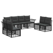 vidaXL Buiten bankenset 8 pcs Zwart en Donkergrijs Polyester