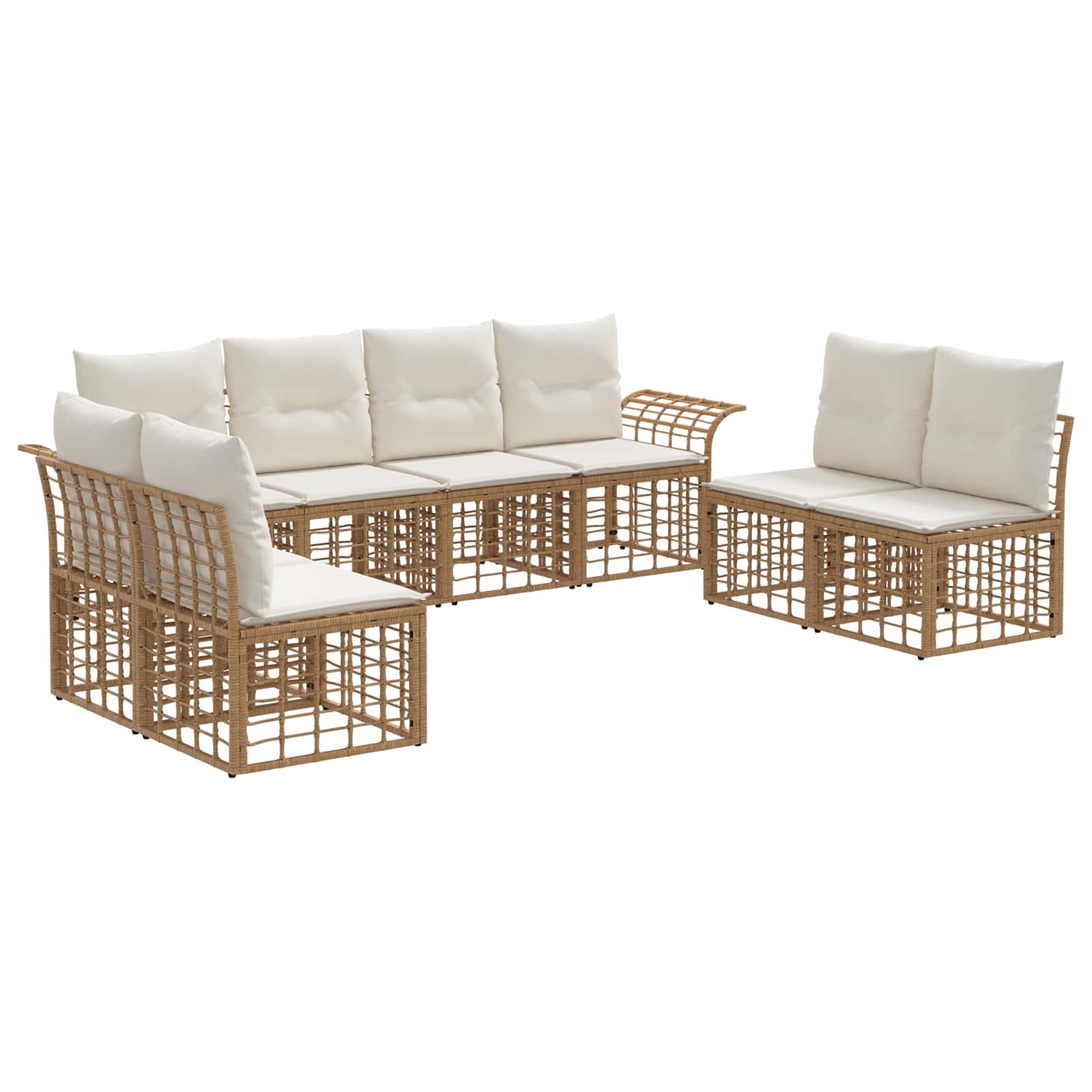 vidaXL Buiten bankenset 8 pcs Zwart en Donkergrijs Polyester