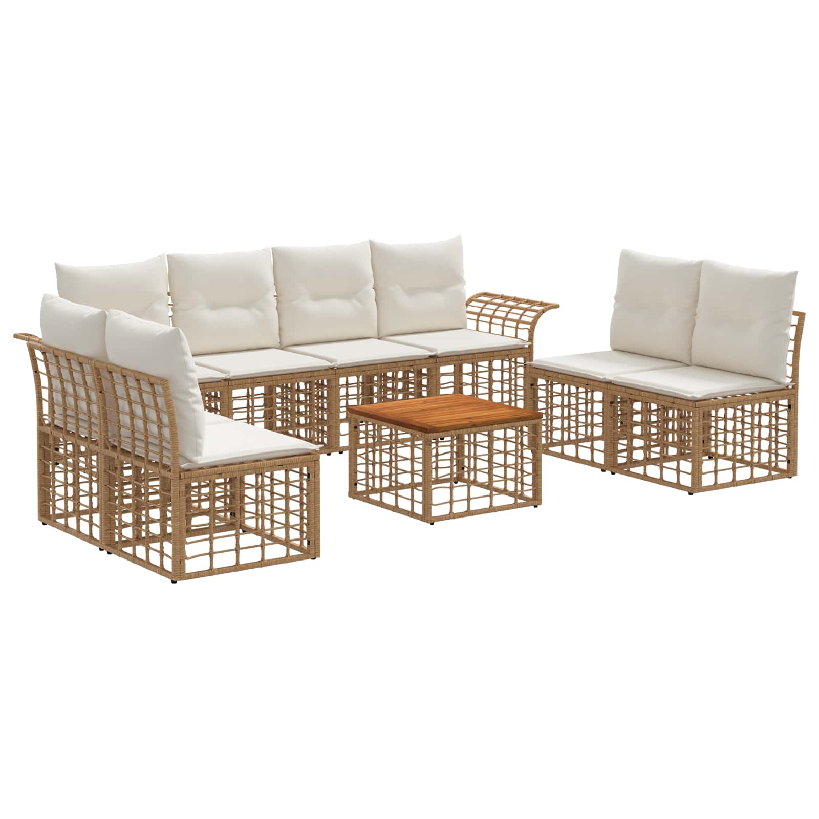vidaXL Buiten bankenset 8 pcs Zwart en Donkergrijs Polyester